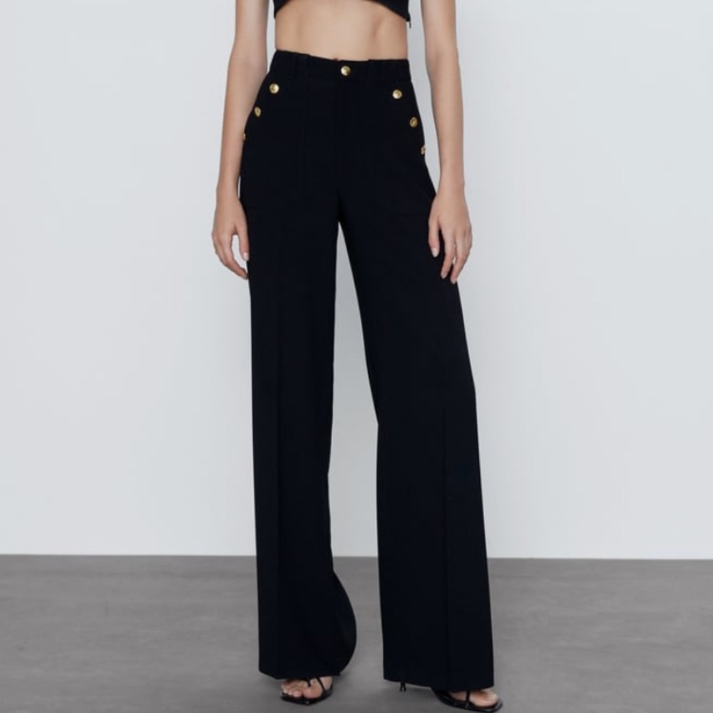 ZARA BUTTONED PANTS - Picture 4 of 8